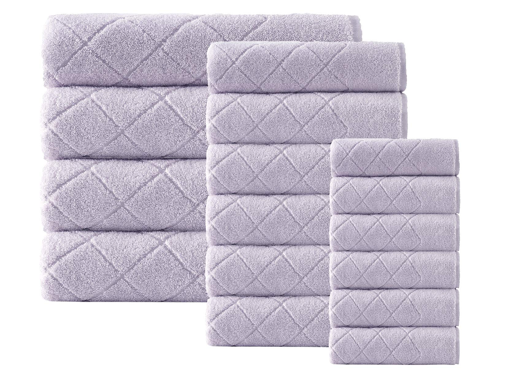 Enchante Home - 16 Piece Premium Turkish Towel Set | Ultra Soft, Quick Dry & Highly Absorbent Zero Twist Cotton Towels | Perfect for Beach, Spa, Gym & Luxury Bathroom Use
