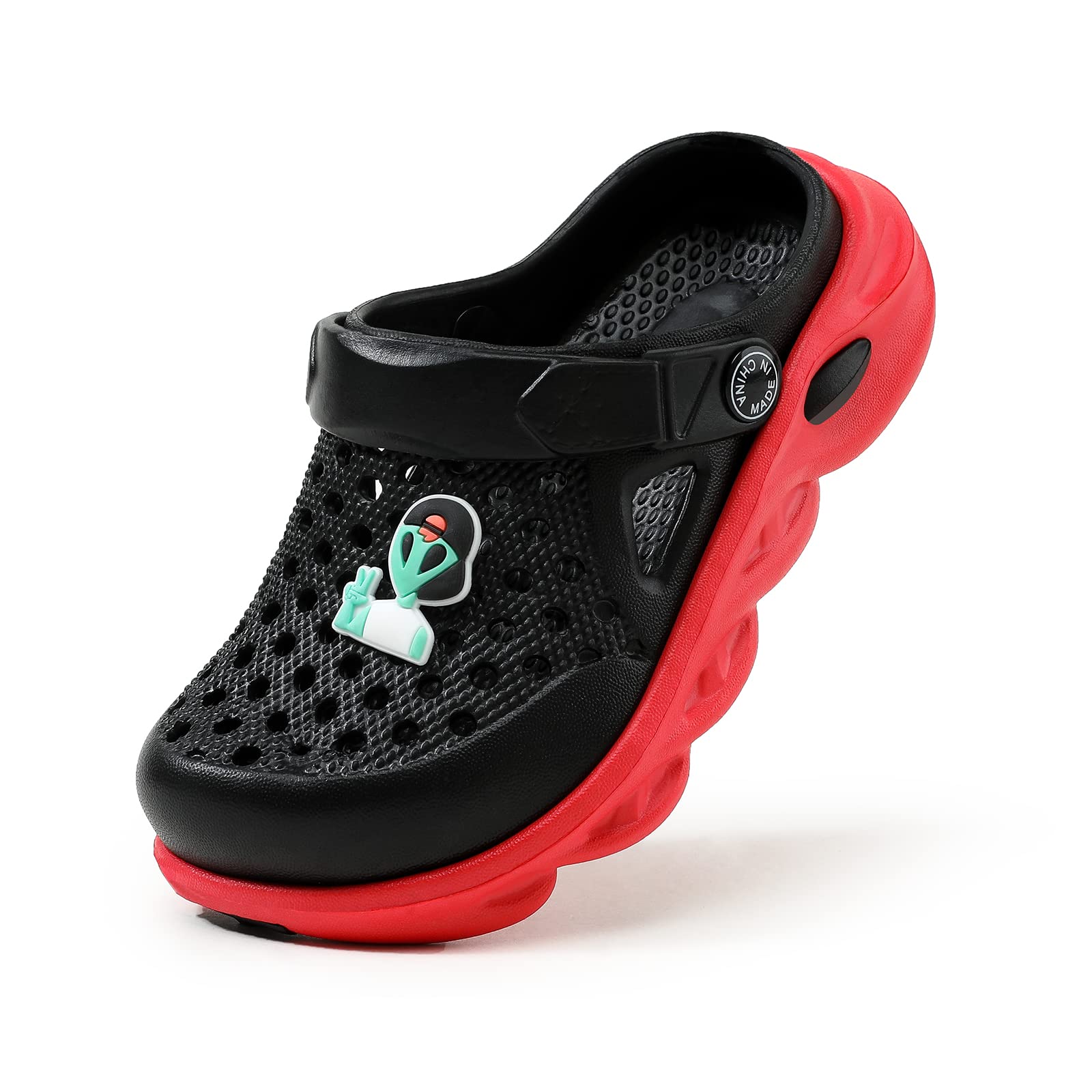MAIHUARO Kids Clogs Slip-On Water Shoes - Comfortable Beach Sandals & Slides for Boys & Girls - Toddler Size 6.5 in Black - Perfect for Pool, Beach, and Outdoor Play