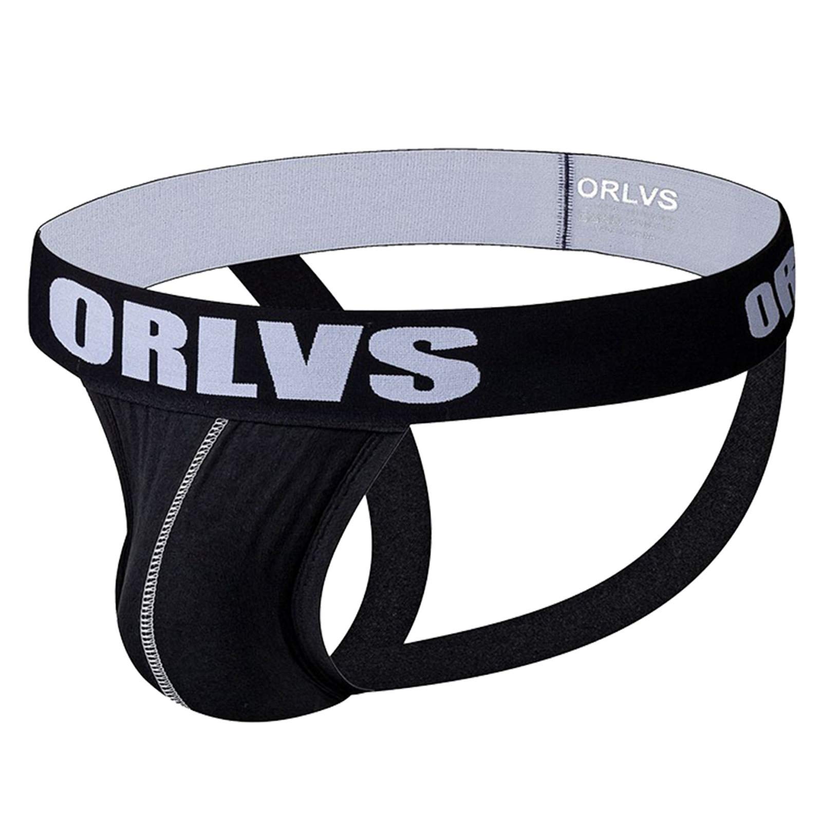 Men's Supportive Thong Underwear Cotton Black for Gym & Daily Wear