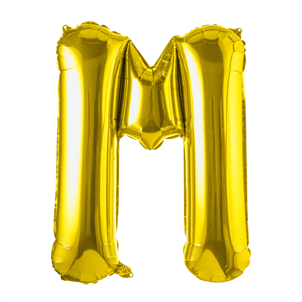 Balloonify Gold Mylar Letter M Balloon - 40 Inch Large Foil Alphabet Balloon for Birthday Party Decorations, Wedding, Baby Shower & Graduation Celebrations