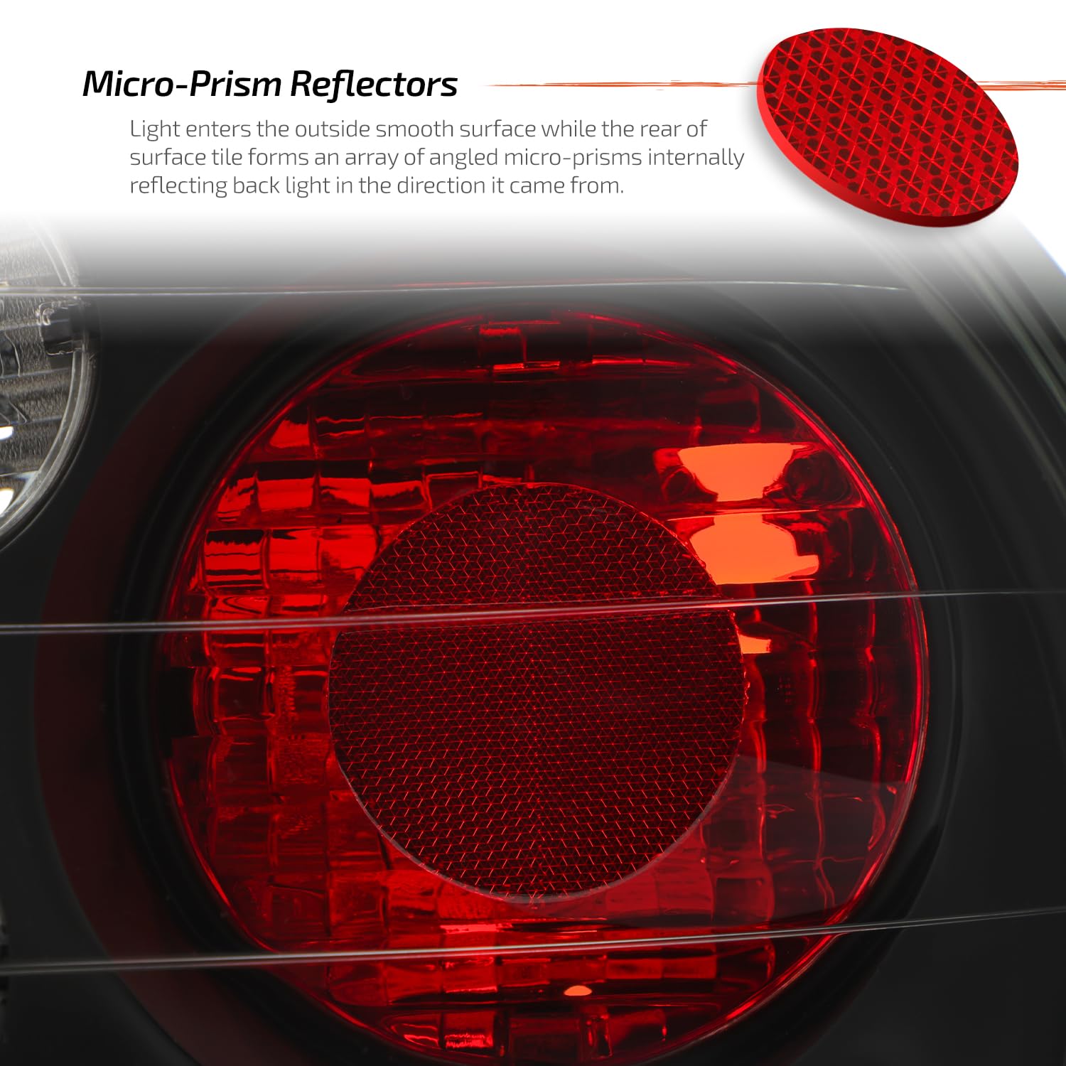 AKKON JDM Black Tail Brake Lights Lamp Pair for 1993-1997 Honda Civic Del Sol Sport Coupe - Left + Right Replacement - Perfect for Night Driving & Car Customization