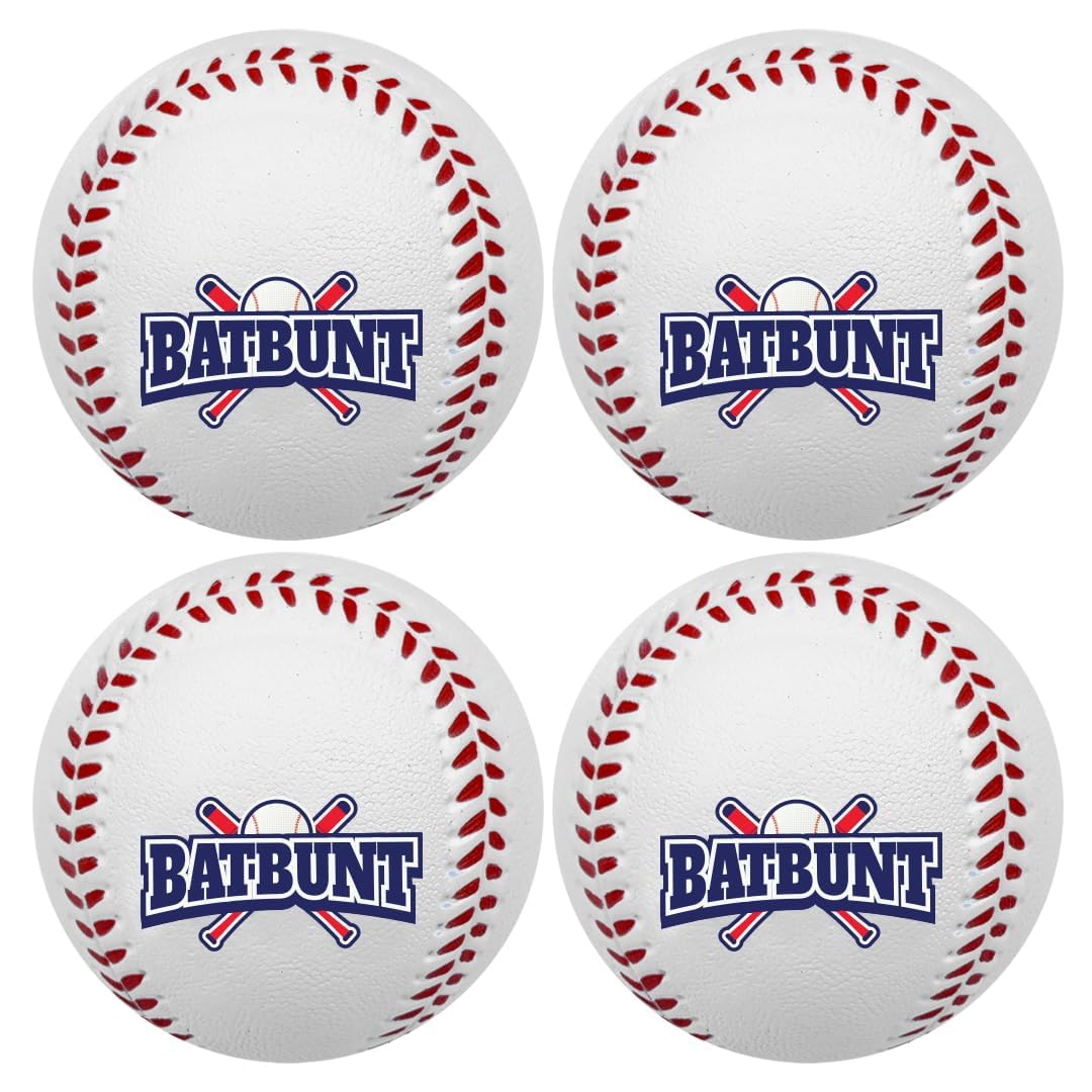 4 Pack Soft Foam Baseballs for Training & Practice - Safe for Indoor/Outdoor Use, Ideal for Kids & Beginners - Perfect for Backyard Drills, Batting Practice & Softball Games (White)