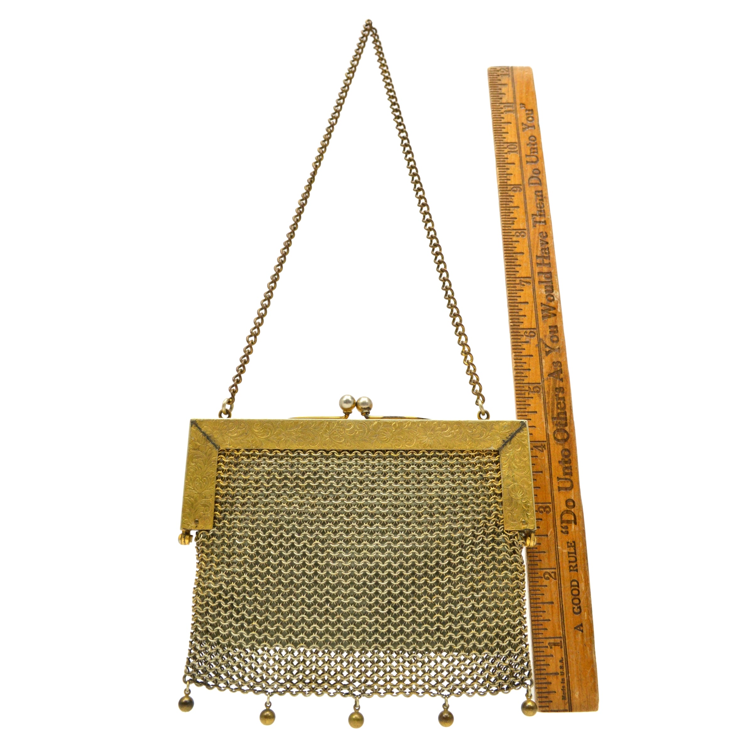 Antique JEB Co. Victorian Beaded Link Mesh Purse - James E. Blake Sterling Silver Coin Bag for Vintage Fashion & Collectors - Perfect for Evening Events, Bridal Accessories, and Historical Reenactments