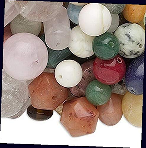 1 Pound Multi-Gemstone Bead Mix - 400 Assorted Shapes, Sizes & Colors for Jewelry Making, DIY Bracelets & Necklaces - Perfect for Crafting, Beadwork, and Gift Making (Ideal for Beginners and Professional Jewelry Designers)