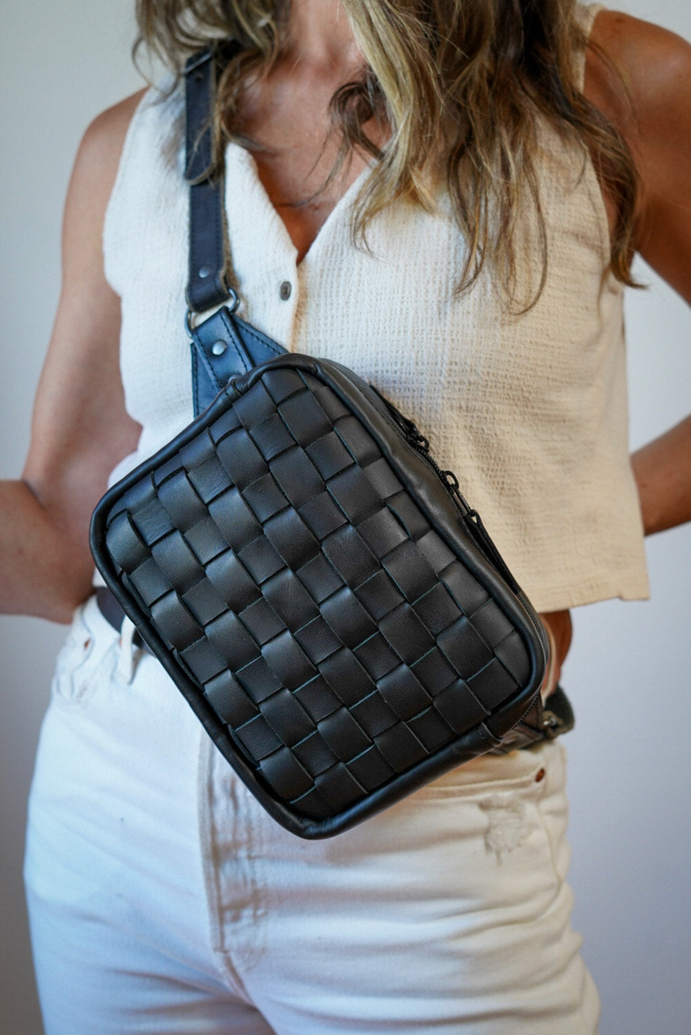 Hand Woven Rectangle Crossbody Bag - Stylish Black Shoulder Purse for Women | Perfect for Travel, Shopping & Everyday Use
