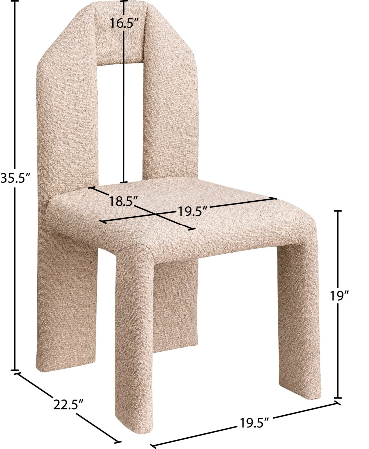 Bennett Boucle Fabric Dining Chair - Modern Upholstered Accent Chair for Dining Room, Kitchen, or Office - Comfortable & Stylish Seating for Home Decor