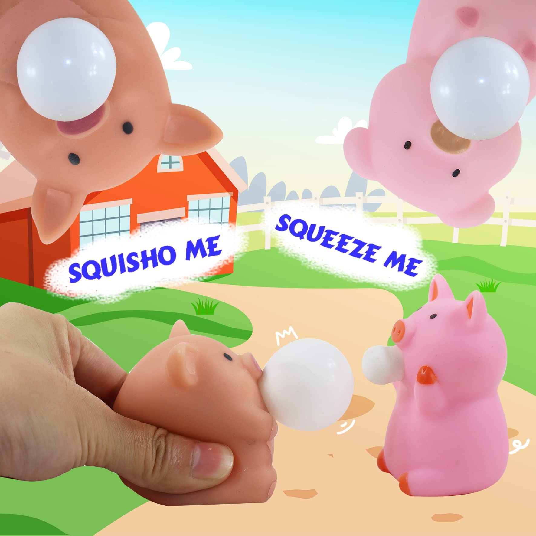 **3 Pack Cute Pig Squishy Fidget Toys for Kids & Adults - Stress Relief for Autism, ADHD, Anxiety - Non-Toxic Sensory Toys for Relaxation & Focus - Perfect for Home, Office, and Classroom Use**
