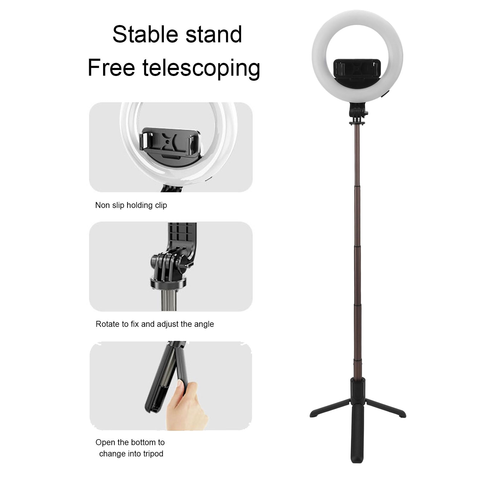5in Ring Light with Stand & Phone Holder - 360° Adjustable Tabletop Light Stand, 2900K-6500K Dimmable LED for YouTube Videos, TikTok Live Streaming, Makeup & Portrait Photography | Perfect for Home Studio, Vlogging & Beauty Content Creation