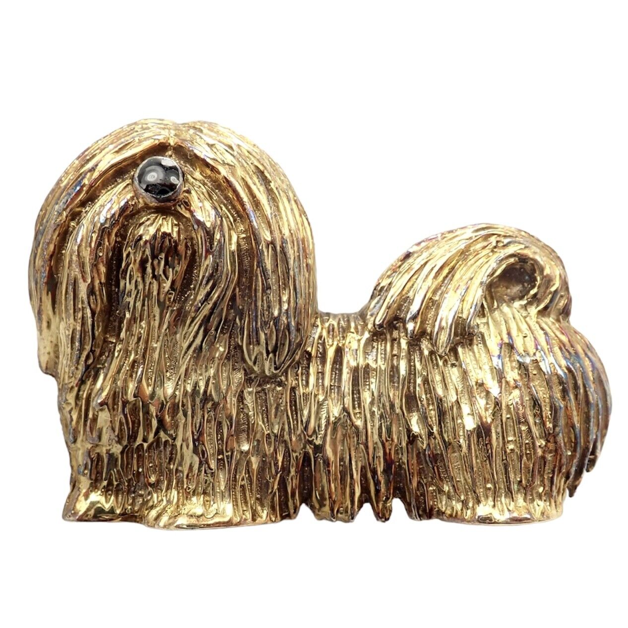 Vintage Tiffany & Co 14k Yellow Gold Enamel Shih Tzu Dog Brooch Pin - 1960s Collectible Jewelry for Women | Perfect for Vintage Fashion, Gift Giving & Special Occasions