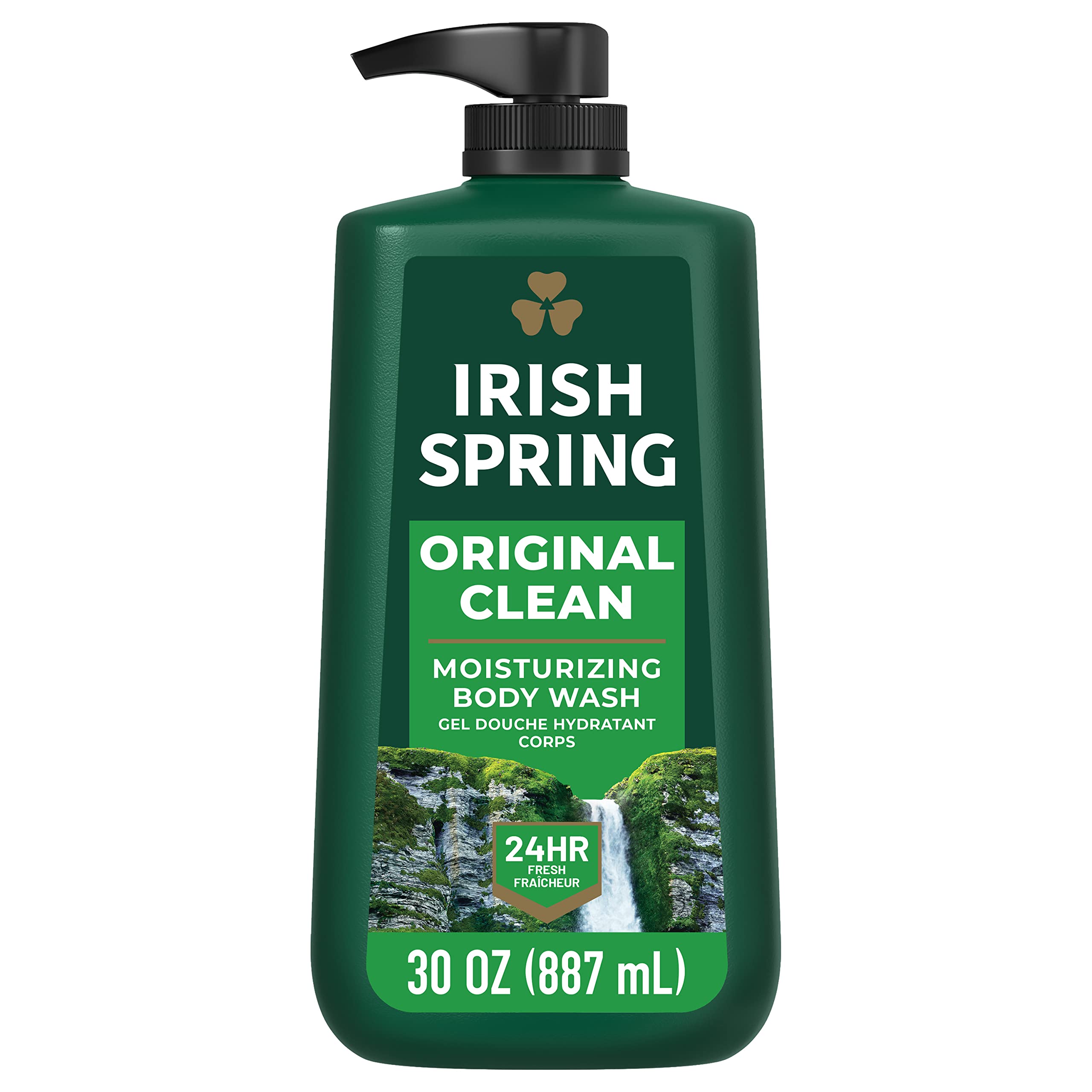 Irish Spring Moisture Blast Body Wash for Men - 30 Oz Pump Bottle with Original Clean Scent | Refreshing Daily Shower Gel for Gym, Work & Active Lifestyle