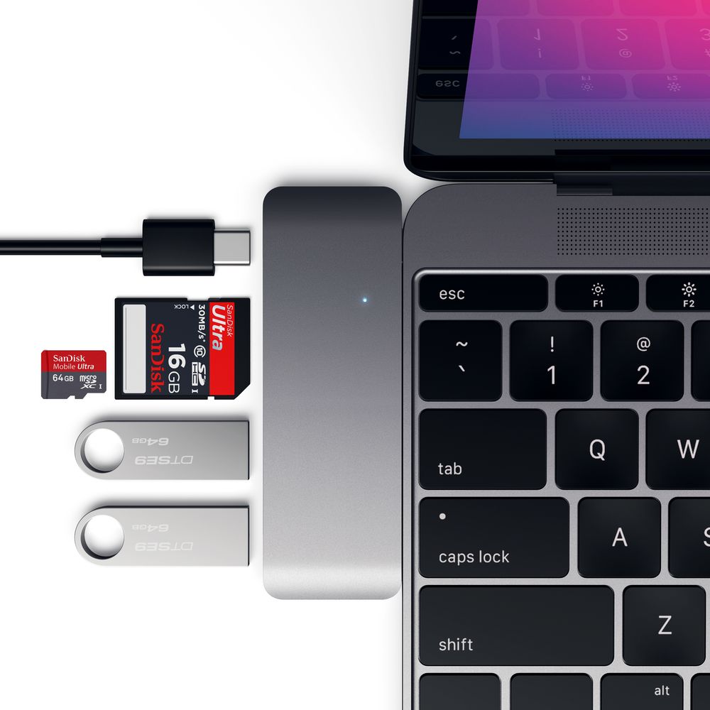 Satechi USB C Hub with Pass-Through Charging - 4-Port USB C Adapter for MacBook Pro, iPad Pro & Windows Laptops - Perfect for Home Office & Travel Accessories