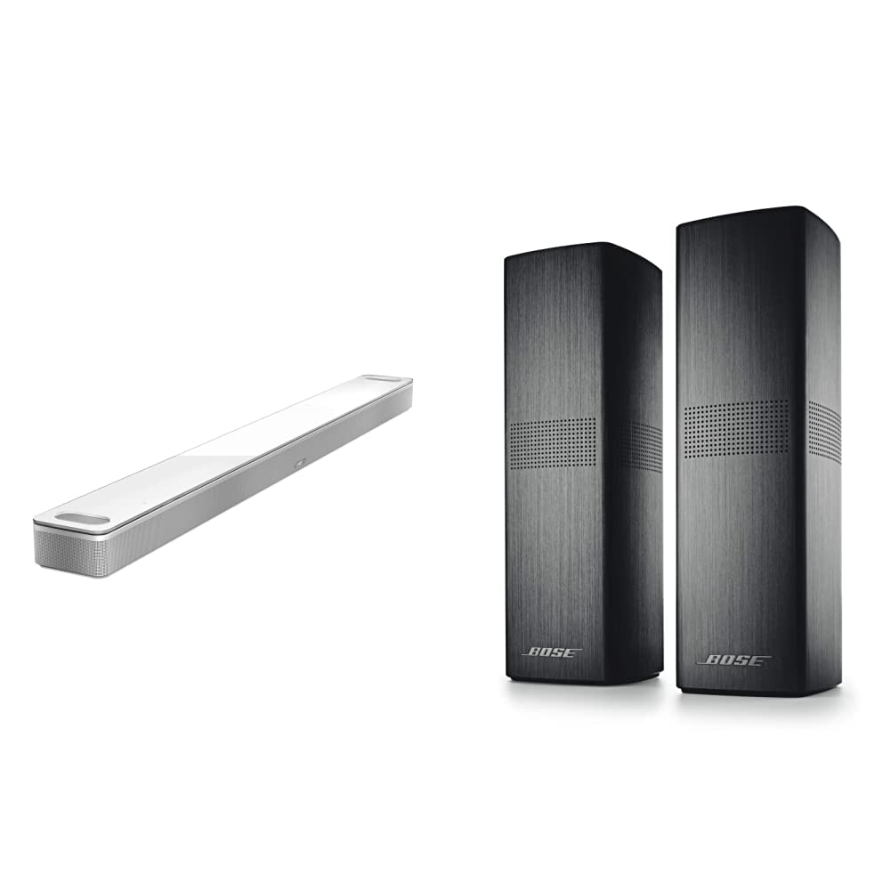 Bose Soundbar 900 蓝牙音响 Soundbar 白色 & Bose Surround Speakers 700 环绕音响 黑色 | 家庭影院升级，客厅沉浸式音效体验