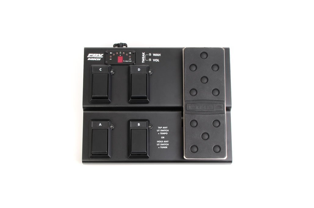 Line 6 FBV Express MkII 4-Button Foot Controller for Guitar & Bass - Compact USB MIDI Footswitch for Amp Modeling & Effects Control - Perfect for Live Performances & Studio Recording