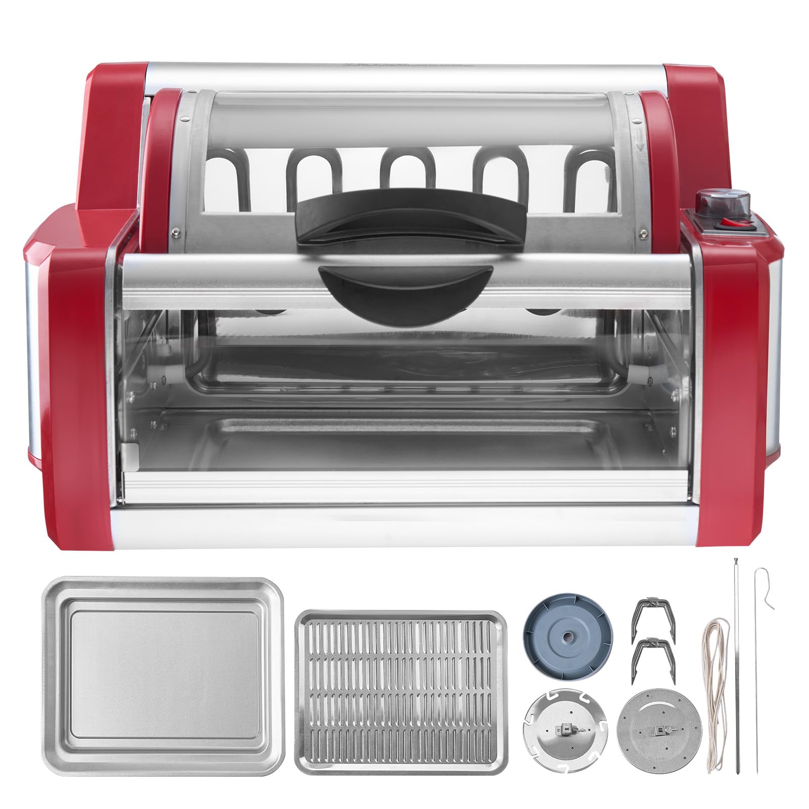 VEVOR Electric Shawarma Grill Machine - Stainless Steel Countertop Gyro Rotisserie Oven for Chicken, Doner Kebab & Meat - Perfect for Home Kitchens, Restaurants & Party Catering | Commercial-Grade Broiler for Middle Eastern Cuisine & Food Trucks