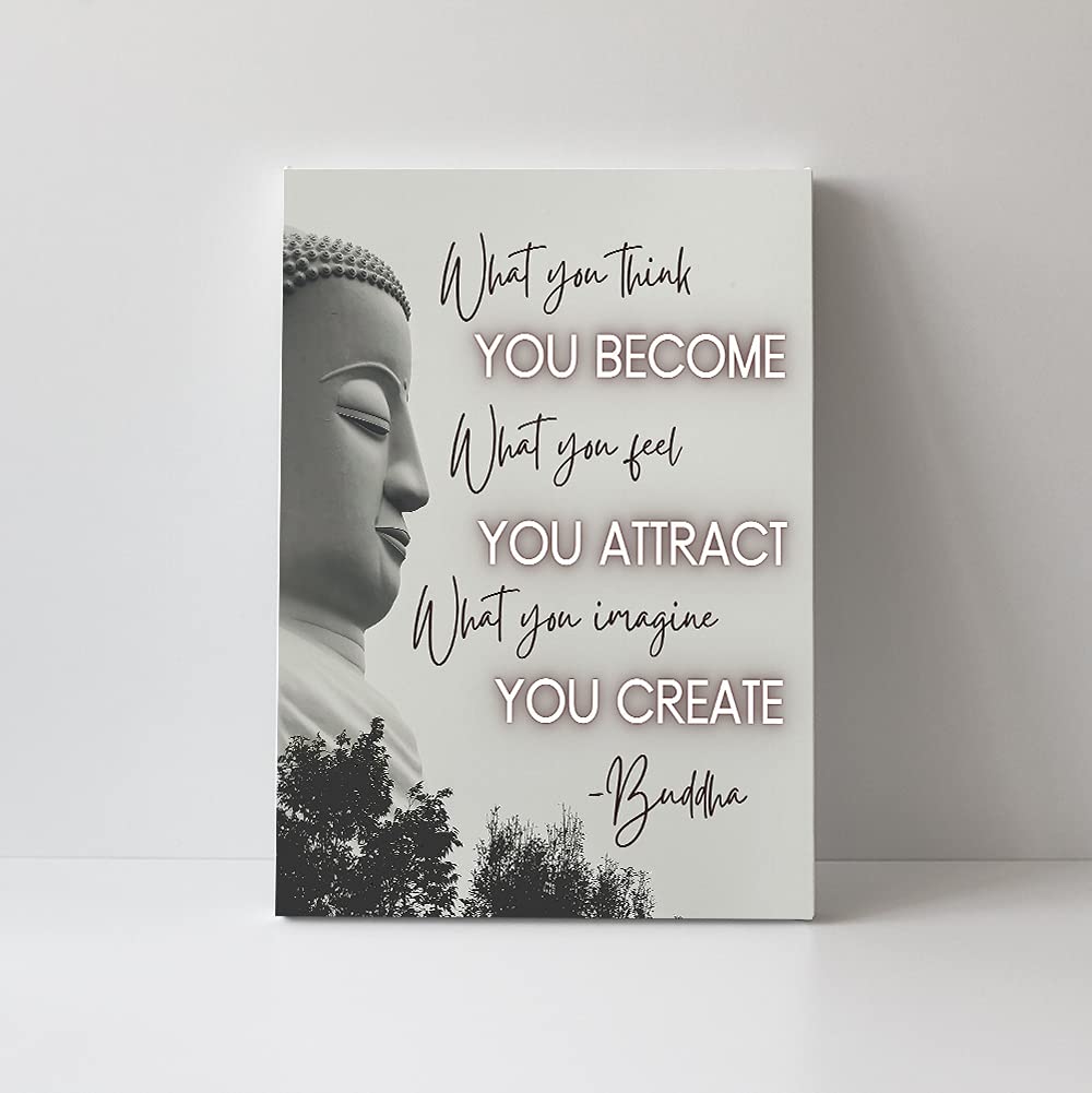 TJ Originals - Spiritual and Boho Wall Decor - Namaste Yoga Zen Chakras Meditation Canvas Art Print - Buddha Wall Art for Living Room, Gym, Spa, Office & Yoga Studio | Perfect for Meditation Spaces, Home Decor & Wellness Rooms
