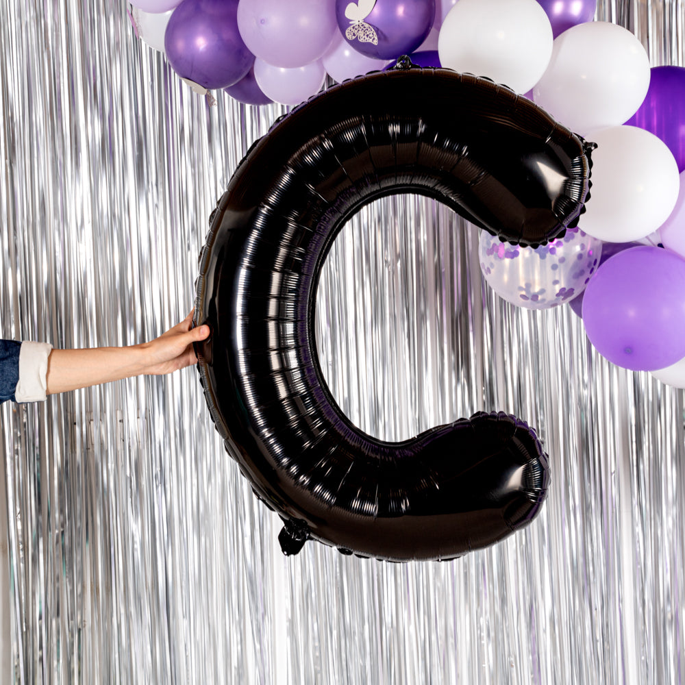Balloonify Black Mylar Letter C Balloon - 40 Inch Large Foil Alphabet Balloon for Birthday Party Decorations, Baby Showers, Graduation Celebrations & Special Events (1 Count Box)