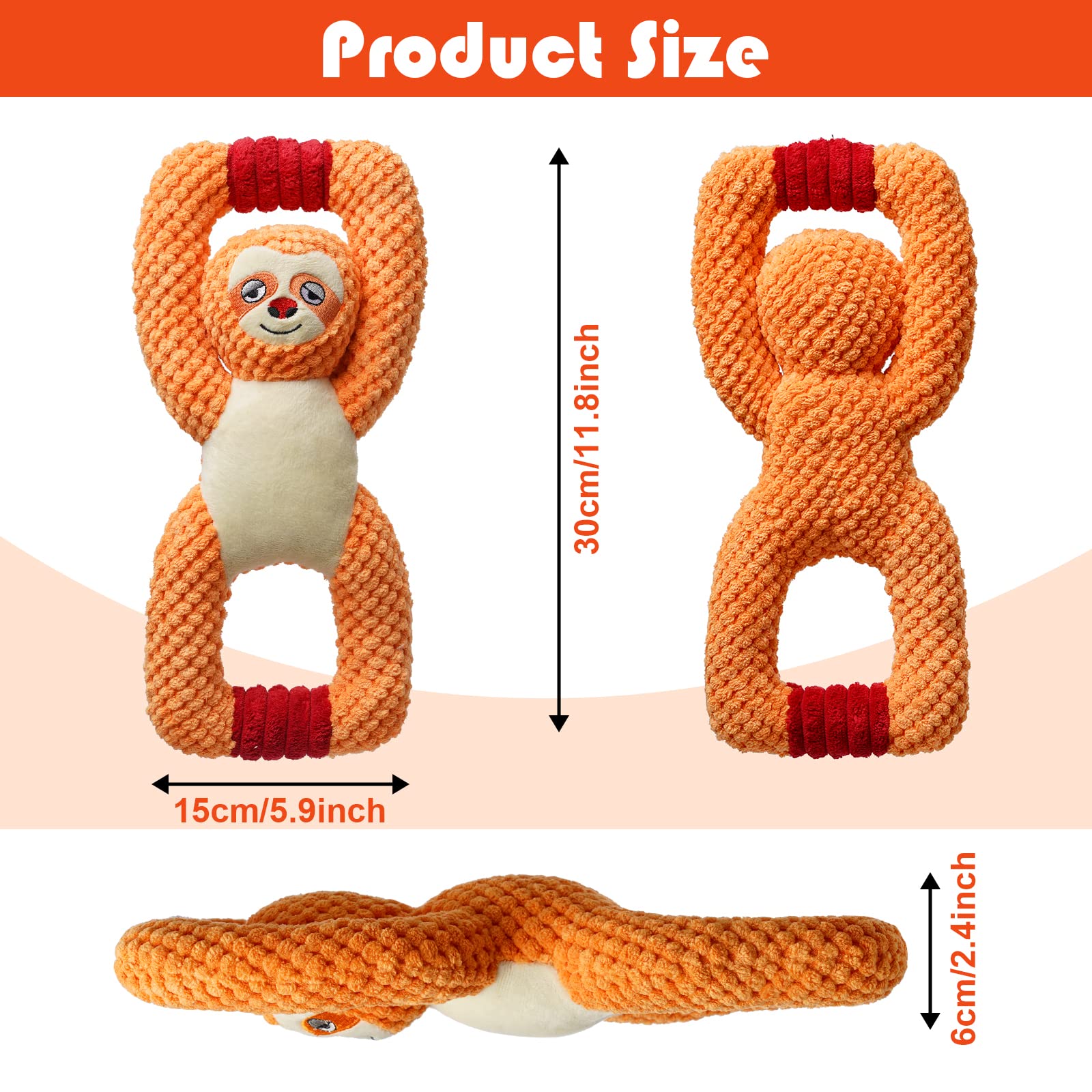 Durable Squeaky Dog Toys for Small, Medium & Large Dogs - Interactive Plush Puppy Toys with Crinkle Paper, Perfect for Training Rewards & Daily Playtime | Fun Chewing & Fetch Games for Pets