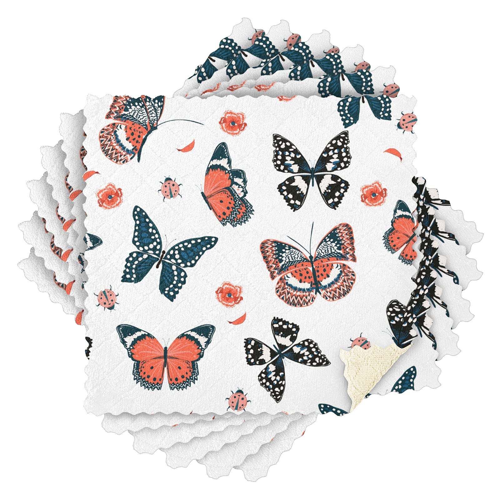 Butterfly Insect Kitchen Towel Set of 6 - Absorbent Holiday Hand Towels for Bathroom & Kitchen - Halloween Christmas Thanksgiving Dish Cloths - Tea Bar Towels for Home Decor & Party Supplies (20309728) - Perfect for Holiday Gifts, Kitchen Decor & Hostess Essentials