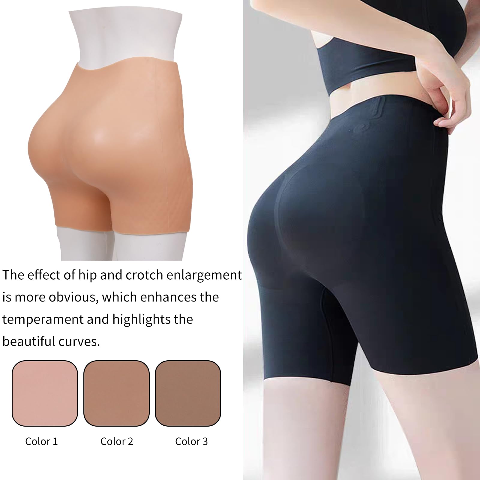 **Silicone Butt Lifting Pants - Push Up & Shape Control Shorts for Women - Realistic Hip Enhancer Underwear - Perfect for Workout, Daily Wear & Body Shaping**