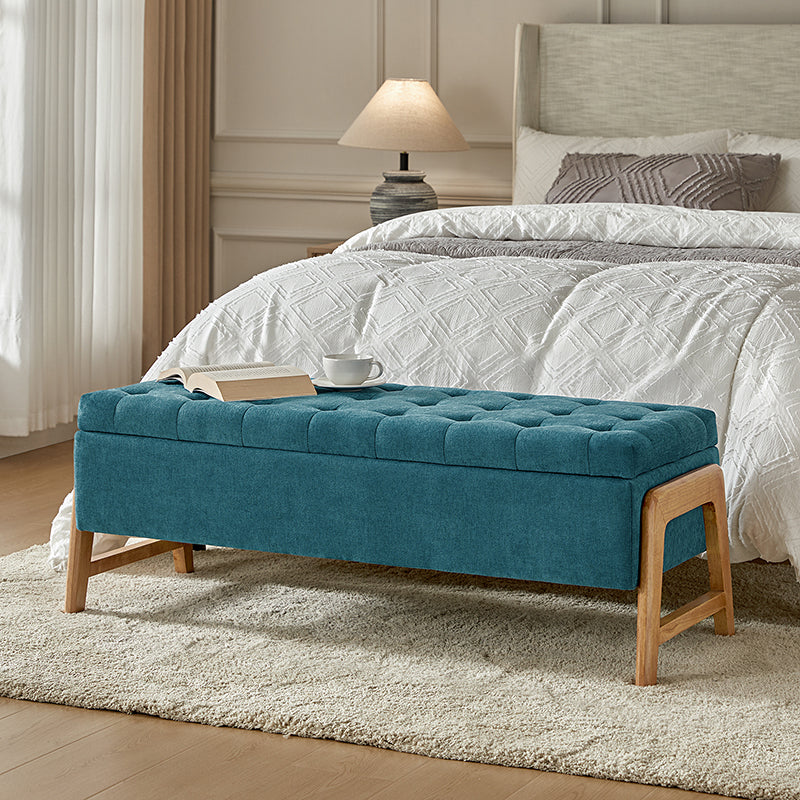 Salina Mid-Century Modern Inspired Storage Bench - Stylish Entryway & Living Room Seating with Hidden Storage - Perfect for Small Spaces & Home Organization