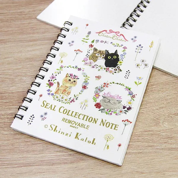 Shinzi Katoh Design Sticker Album - Cute Cat Stickers for Scrapbooking, Journaling, and DIY Crafts