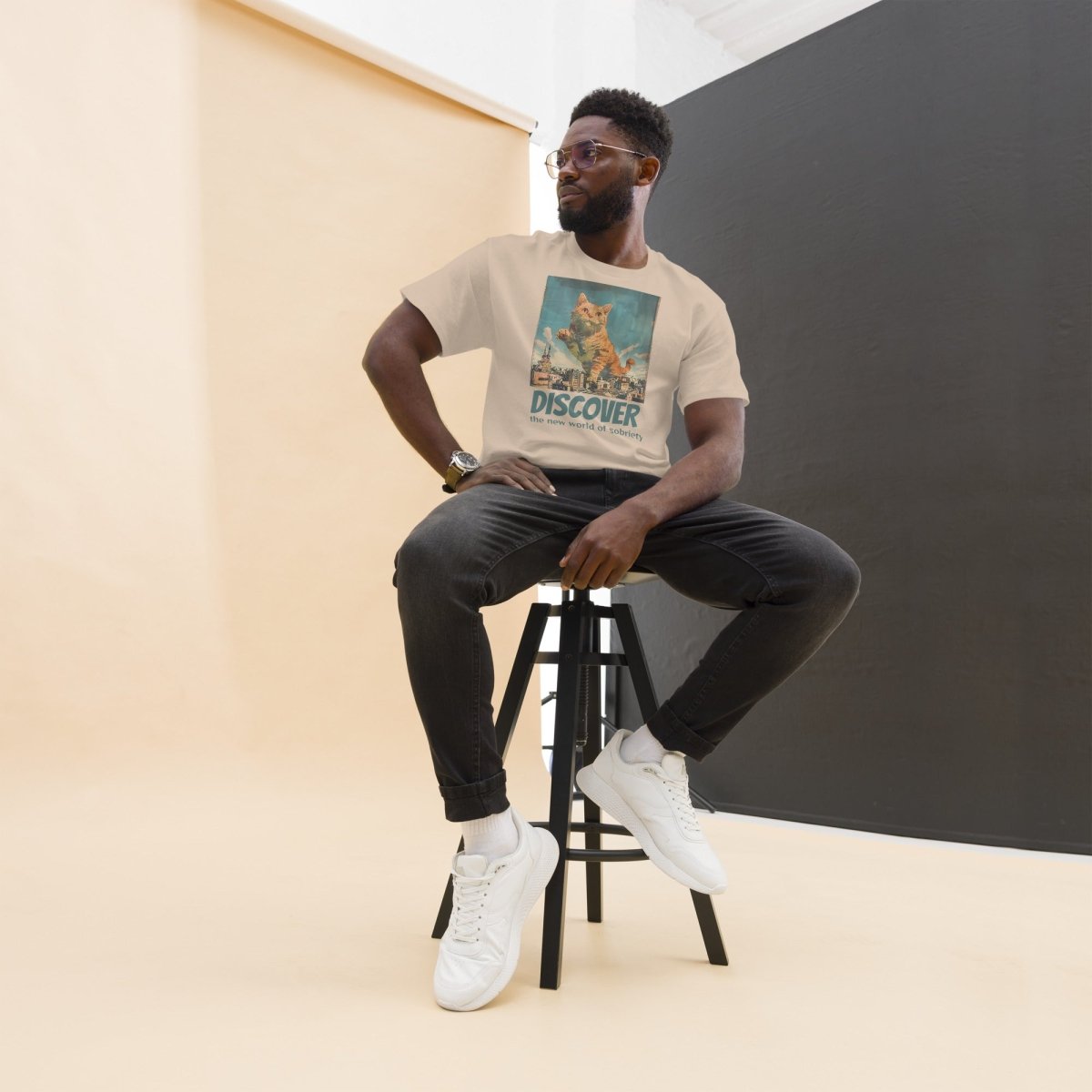 Giant Steps to Sobriety Men's Classic T-Shirt - Sobervation Explorers Edition | Motivational Recovery Apparel for AA Meetings & Sober Living