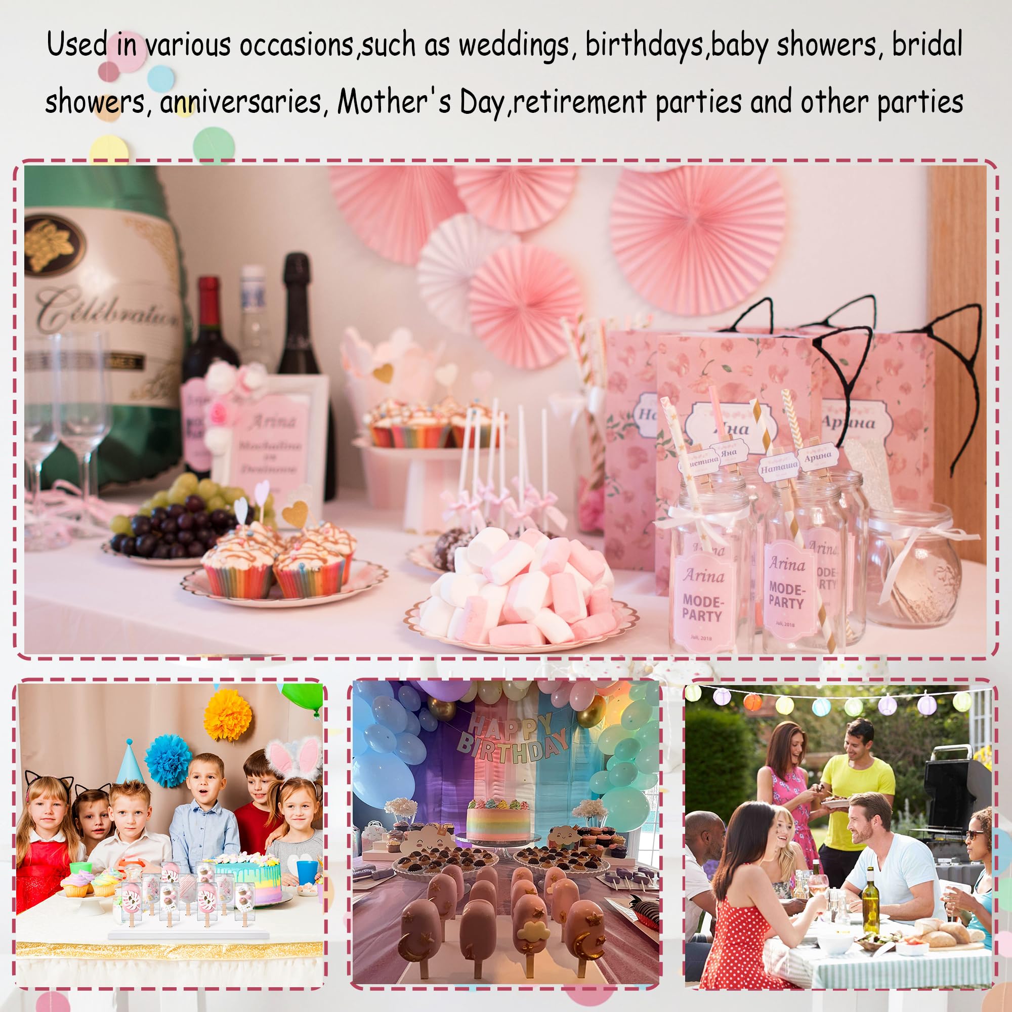 8pcs Cake Pop Holder Boxes with Clear Window - Portable Display Stand for Party Treats