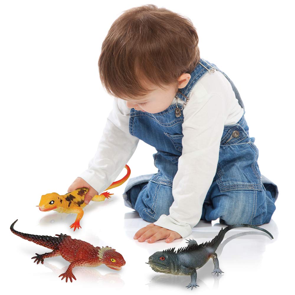 ArtCreativity Soft Lizard Toys for Kids - Set of 2 Realistic PVC Animal Figurines, 13.5” Long Reptile Toys for Pretend Play, Wildlife Decor & Educational Learning | Perfect for Safari Birthday Parties, Zoo Themed Events & Nature Classroom Activities