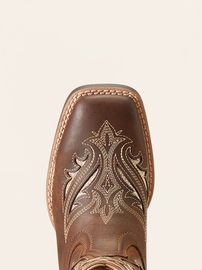 Ariat Kids Round Up Bliss Western Boots for Girls - Sassy Brown Leather Cowboy Boots - Perfect for Rodeo, Horse Riding & Western Fashion