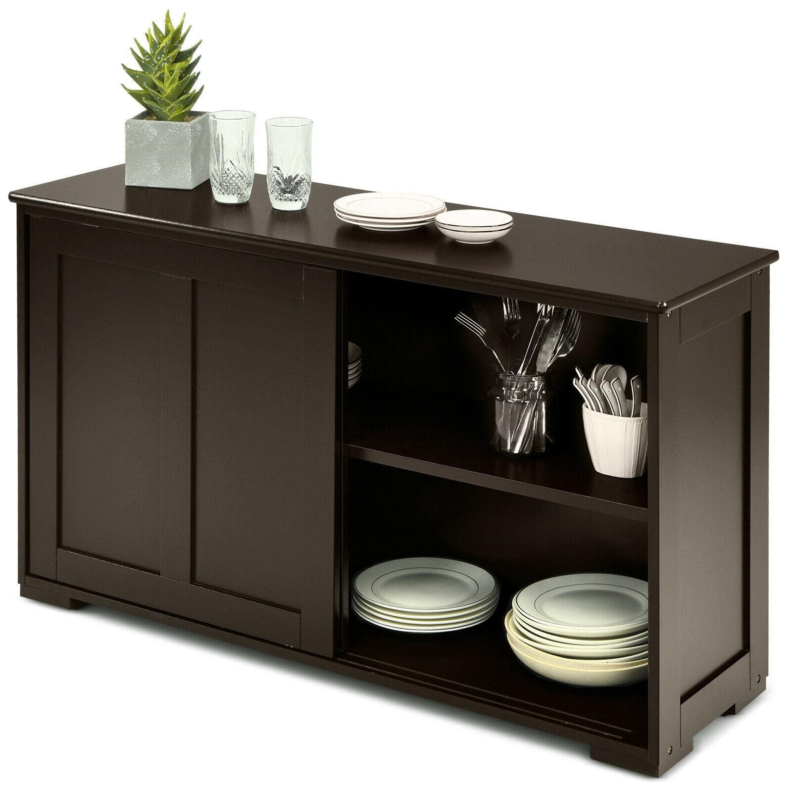 Wooden Kitchen Storage Cabinet - Sideboard Buffet Cupboard for Dining Room & Pantry Organization | Perfect for Small Spaces, Kitchen Storage & Home Decor