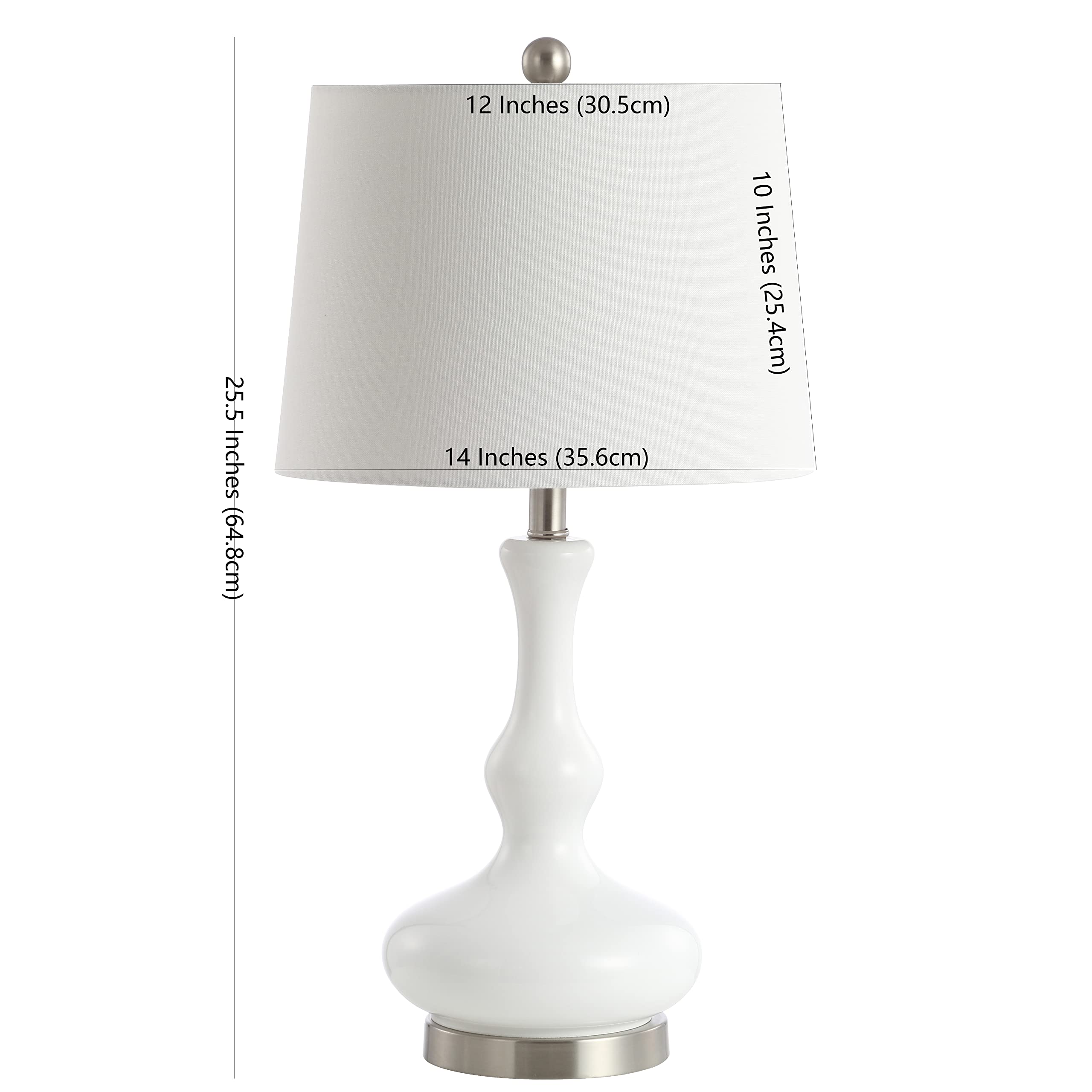 SAFAVIEH Kellen 26-inch Modern Contemporary Table Lamp - White/Nickel Finish, LED Bulb Included - Perfect for Bedroom, Living Room, Home Office & Nightstand Lighting