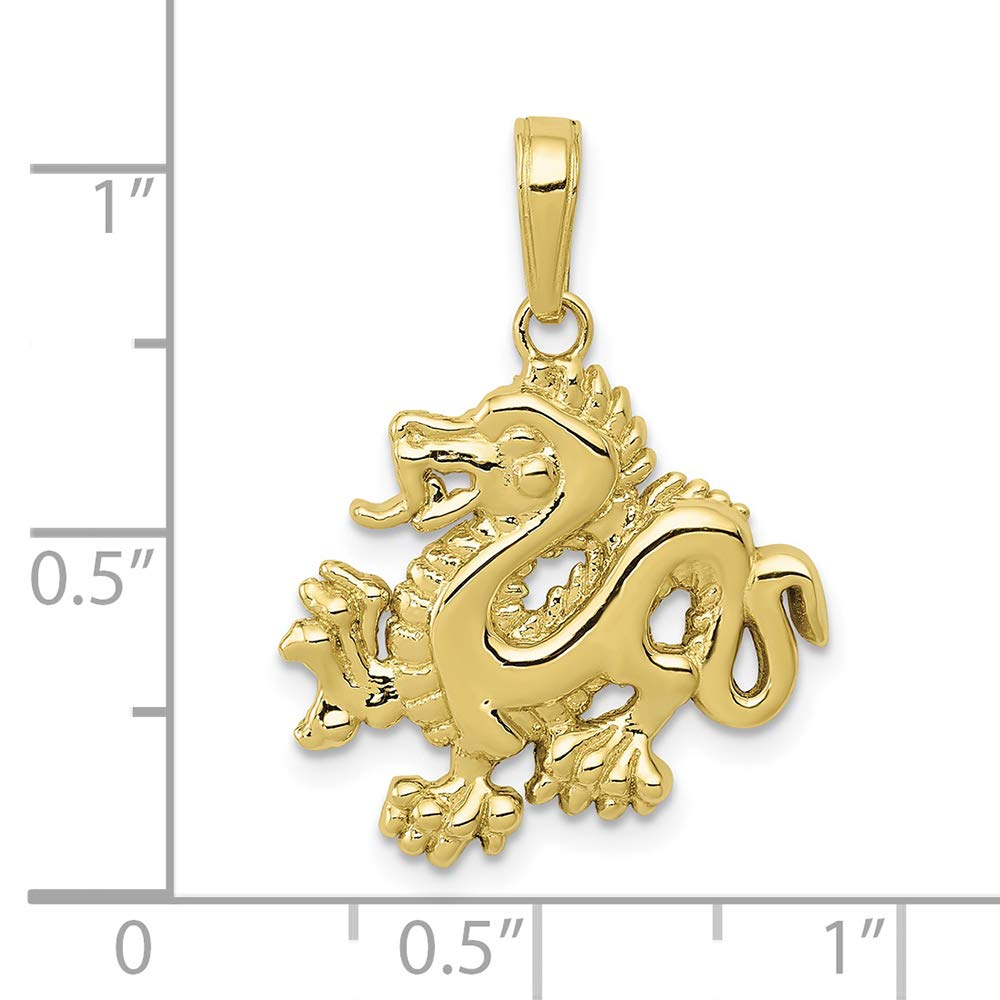 10K Yellow Gold Small Dragon Charm Pendant - Elegant Jewelry for Women & Men - Perfect for Gifts, Birthdays, and Special Occasions