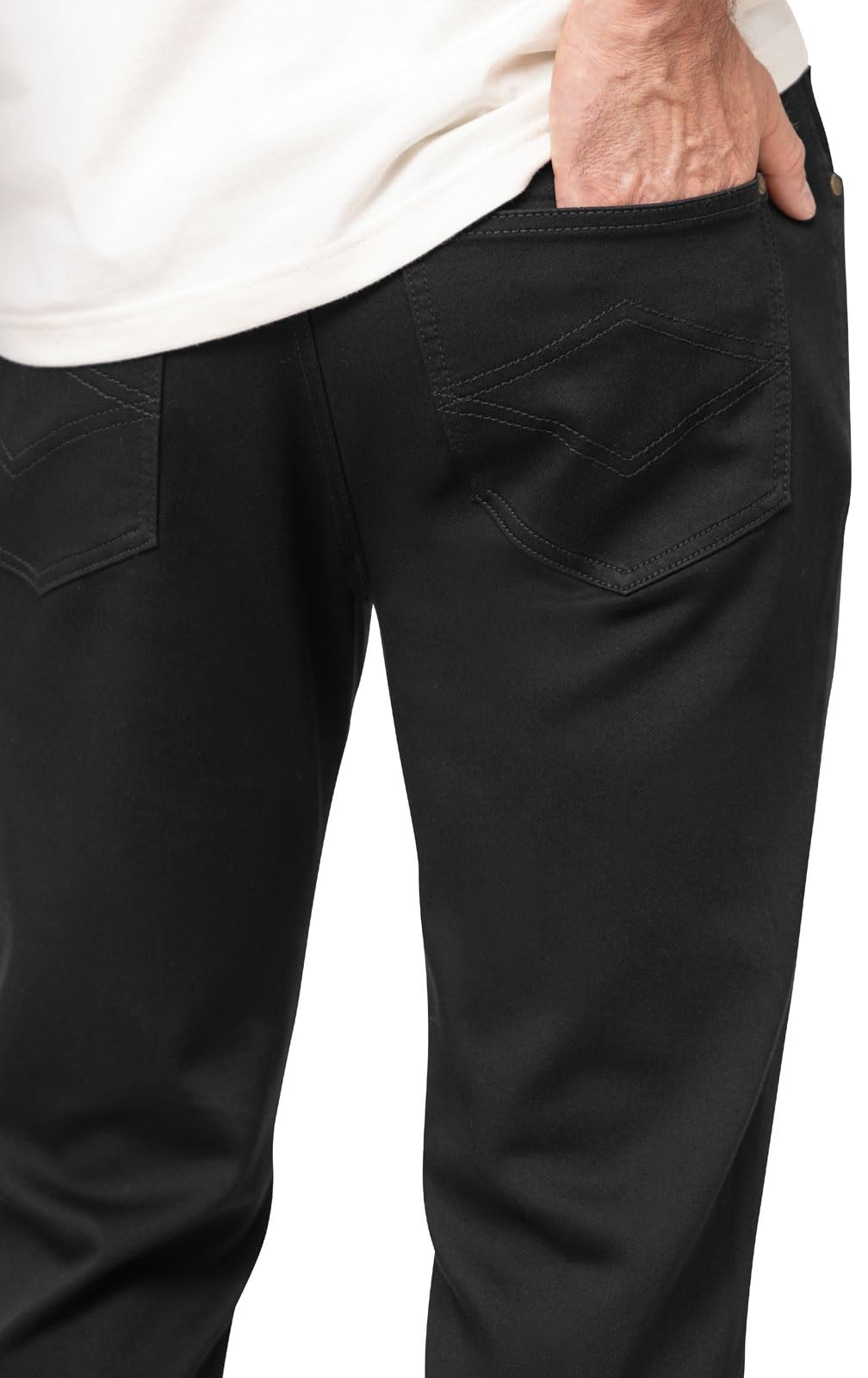 **Men's Stretch Denim Pajama Jeans - Elastic Waist Pull-On Jeans for Men - Slim Straight Comfort Pants - Perfect for Lounging, Travel & Casual Wear**