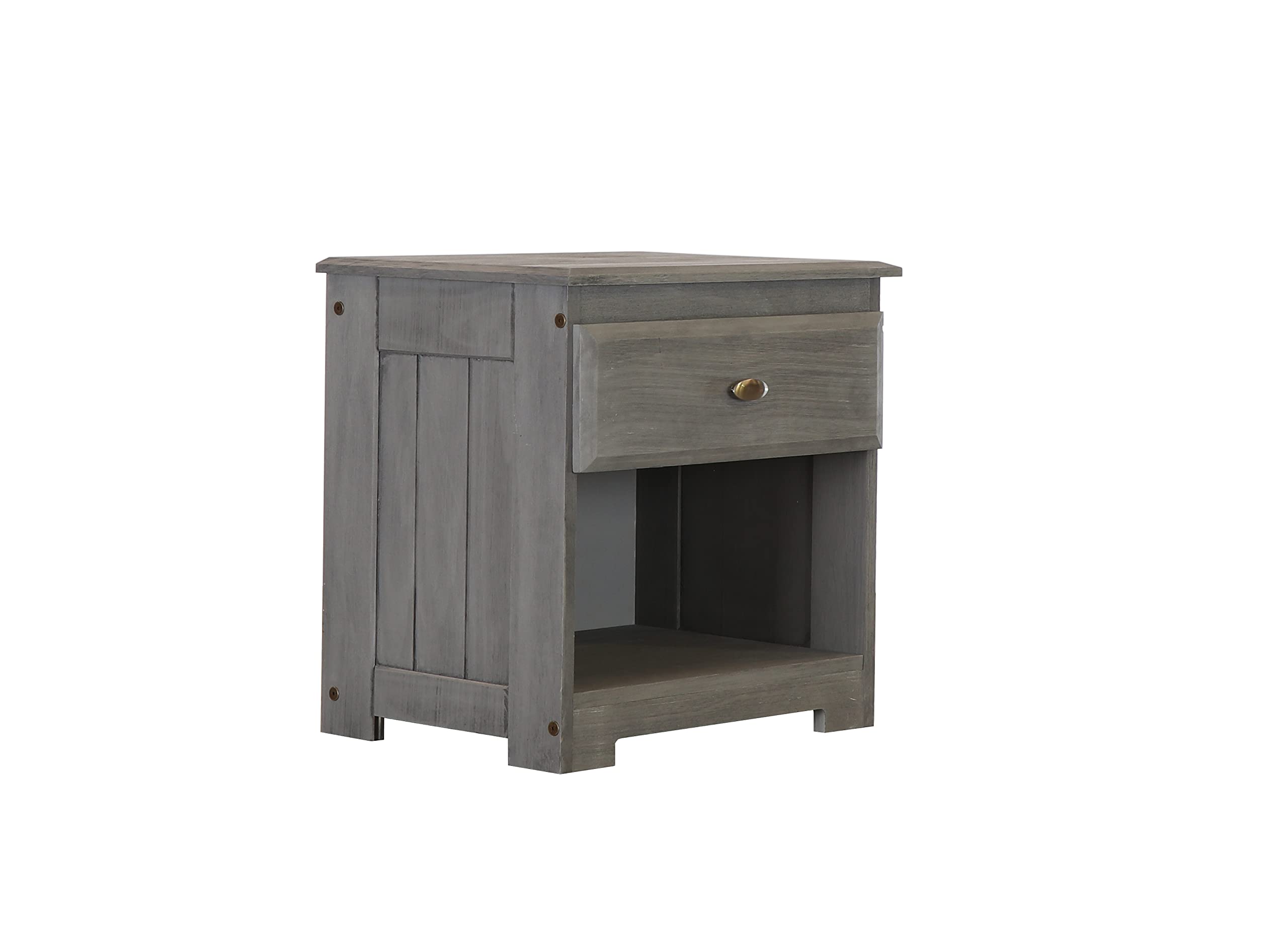 Discovery World Furniture 1 Drawer Nightstand in Charcoal - Modern Bedside Table for Bedroom, Living Room & Guest Room - Compact Storage Solution with Sleek Charcoal Finish