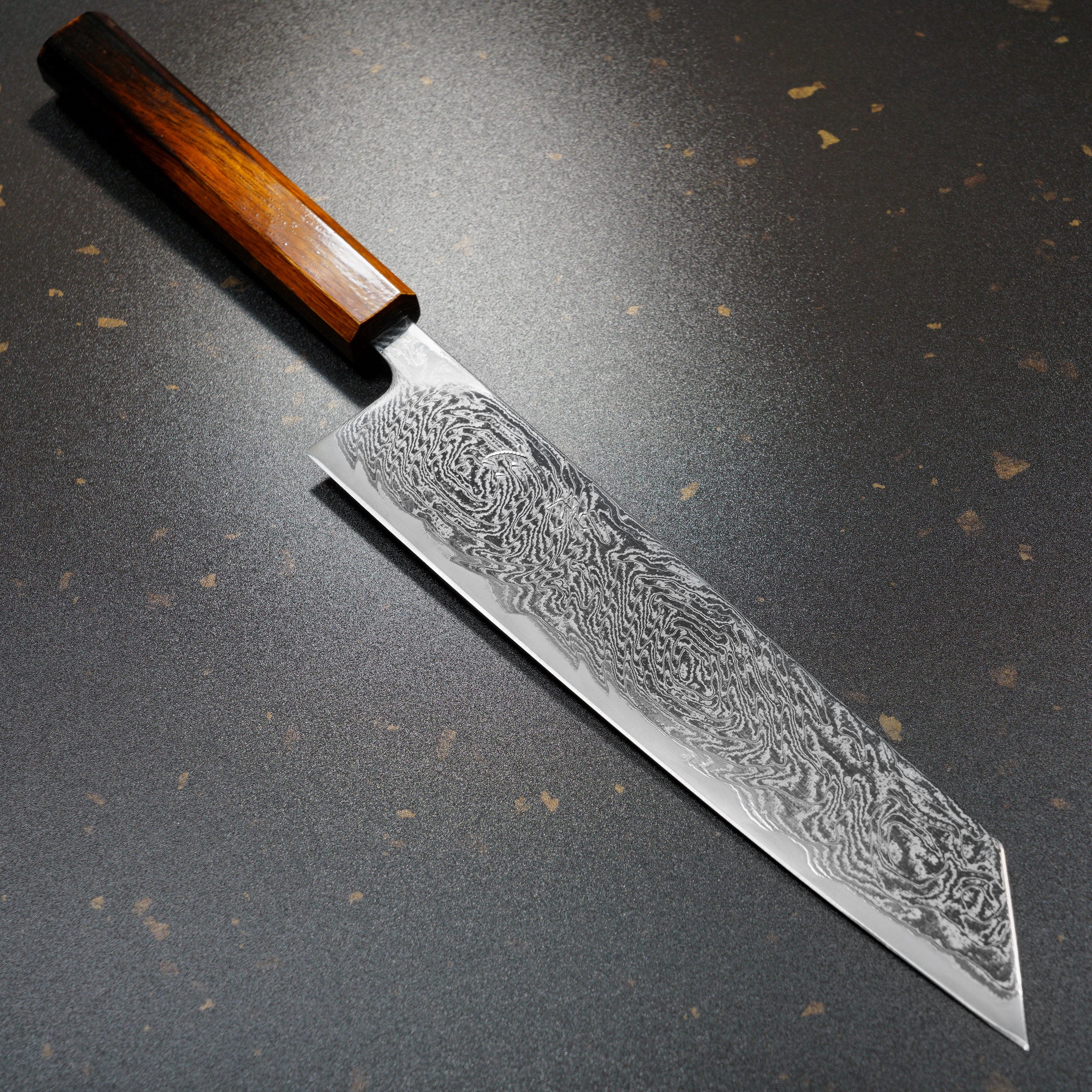 Premium Isshin Damascus AUS10 Kiritsuke Gyuto Knife 240mm - Japanese Chef Knife for Sushi, Meat Cutting & Professional Kitchen Use