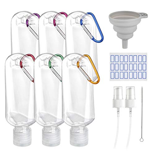 OSALADI 11-Piece 50ML Plastic Keychain Bottle Set - Leakproof Empty Travel Containers for Liquids, Essential Oils, Perfume & Cosmetics - Perfect for Gym, Travel, Camping & Daily Use