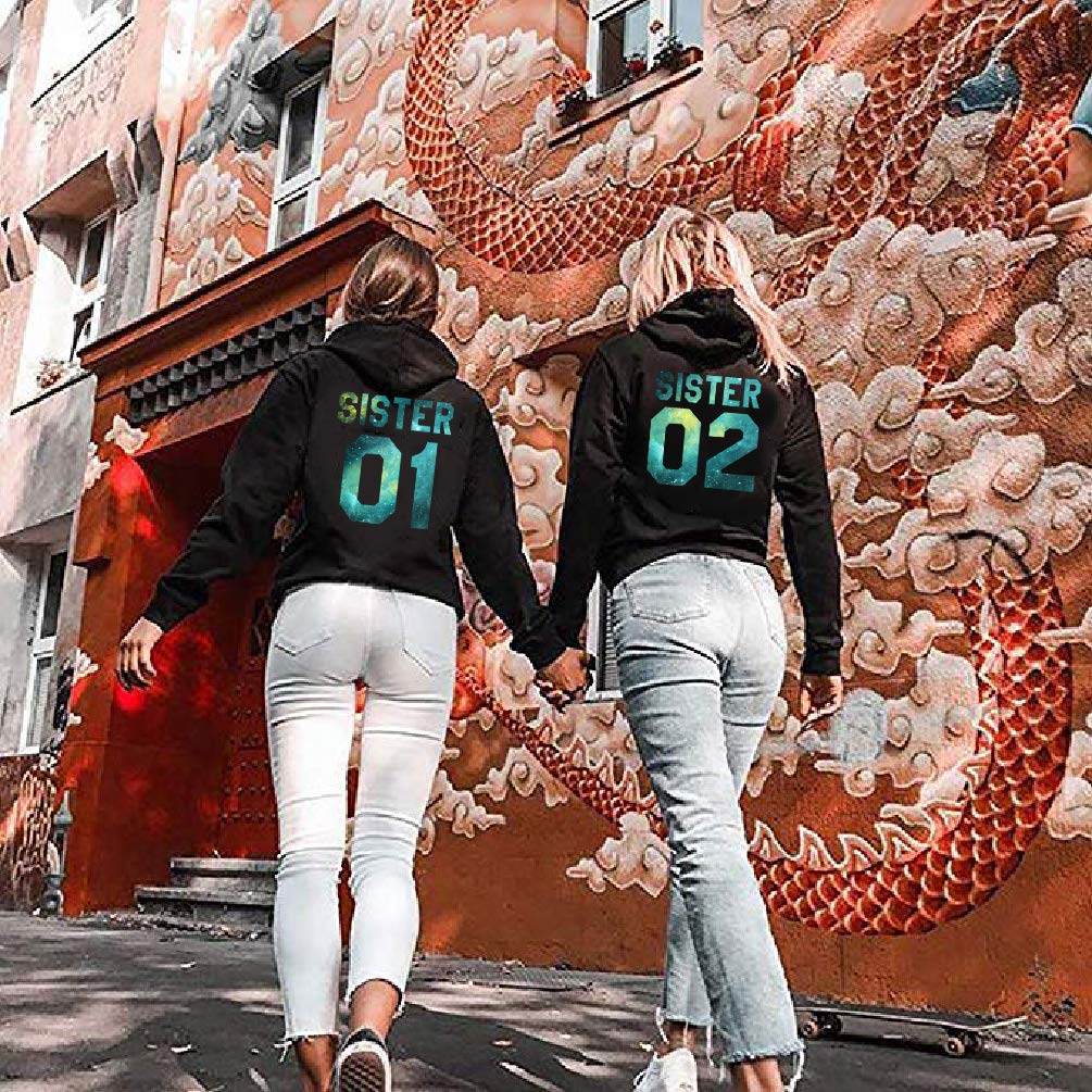 Best Friend Hoodies for Women - Cute BFF Matching Couple Sweatshirts for Teen Girls & Sisters - Perfect for Sleepovers, Birthdays and Friendship Gifts