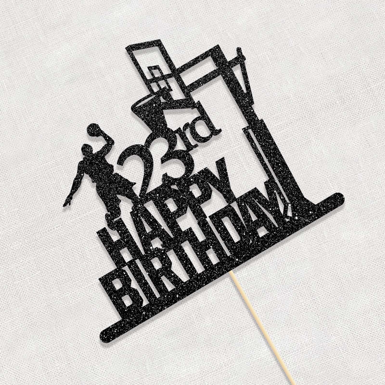 Basketball Theme 23rd Birthday Cake Topper - Glitter Sports Decor for Basketball Players & PE Students - Shooting Action Sign Party Supplies - Perfect for Sports-Themed Birthday Celebrations & Athlete Milestones