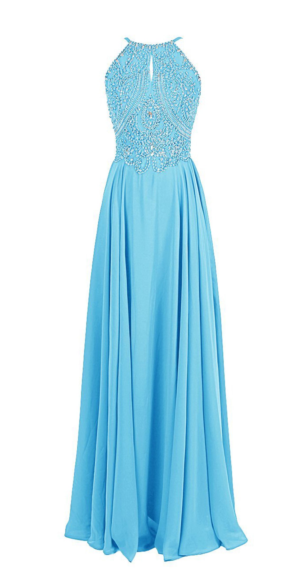 Elegant Beaded Chiffon Prom Dresses with Straps - BD100 Long Evening Gown for Homecoming, Wedding Guest & Formal Events
