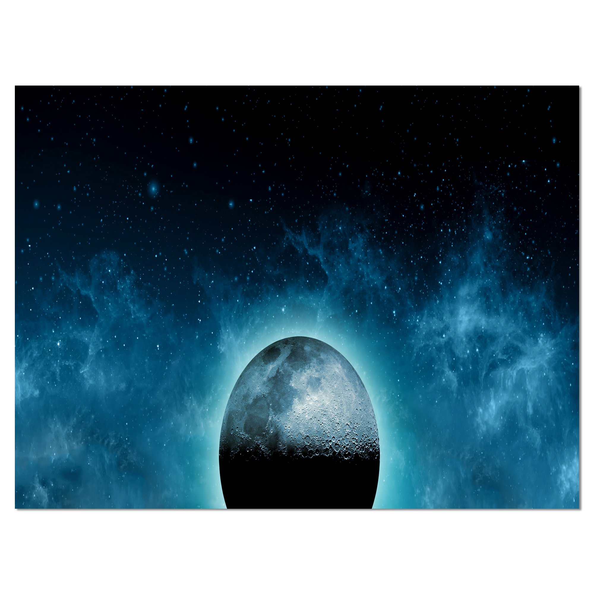 Galaxy Moon Wall Art - Extra Large Landscape Canvas Print for Living Room, Bedroom & Office Decor | Space Themed Home Decoration