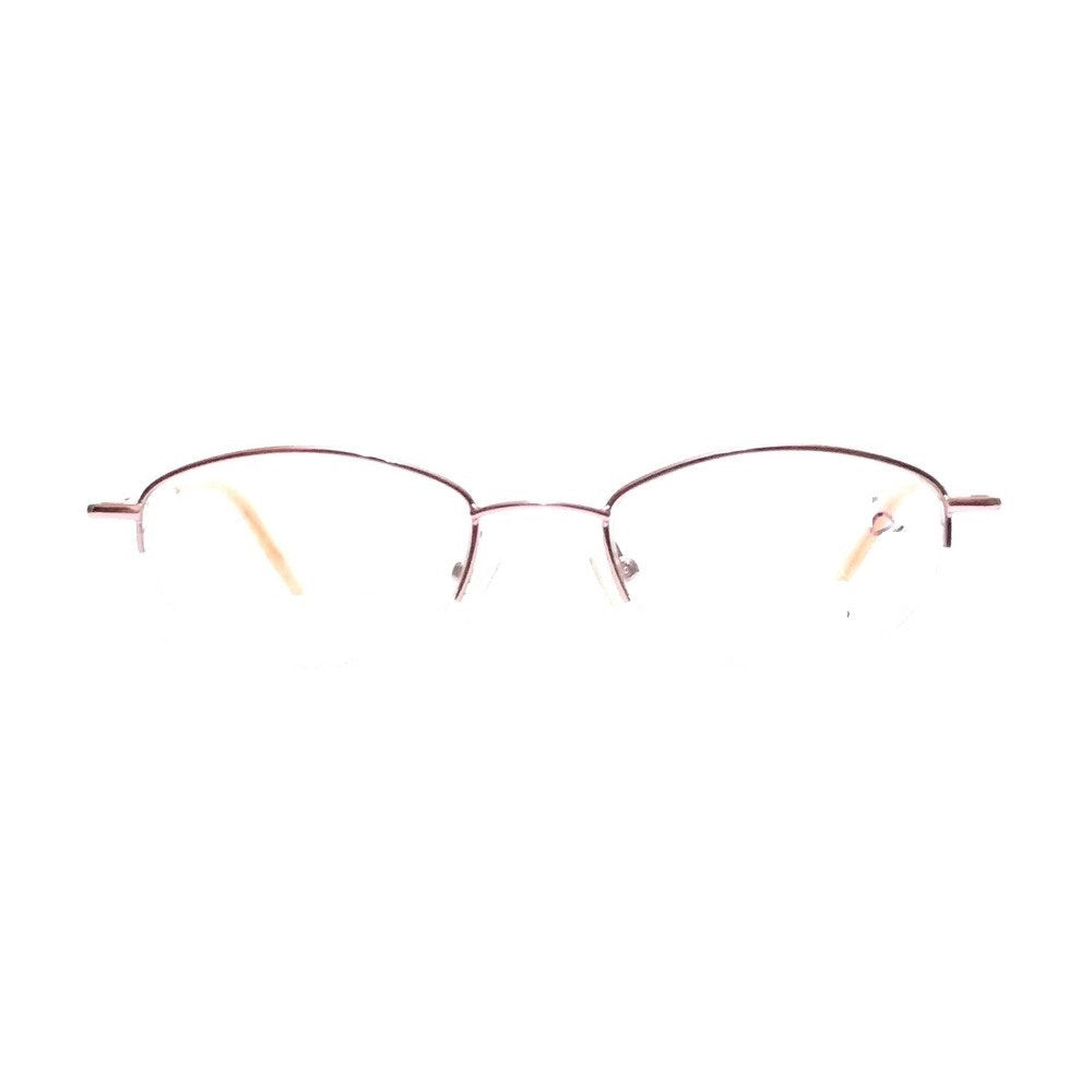 Blue Light Blocking Computer Glasses for Women - Pink Supra Half Rimless Frame PR4105 | Reduce Eye Strain for Office Work, Gaming & Screen Time