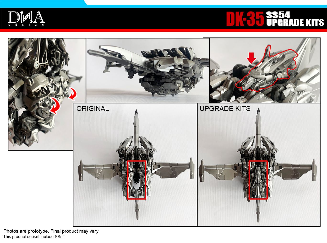 DNA Design DK 35 Upgrade Kit for SS 54 Megatron - Transformers Action Figure Accessories for Collectors & Customization - Perfect for Display & Toy Photography