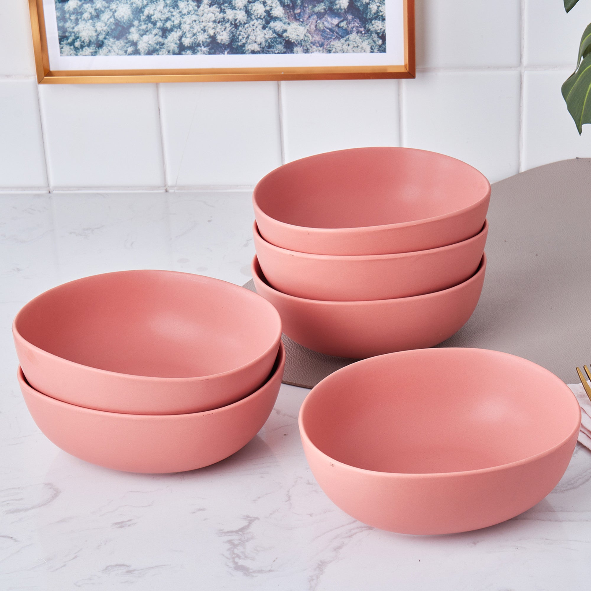 Delilah Porcelain Bowl Set - 6-Piece Dinnerware Set for Soup, Salad & Dessert | Elegant & Durable for Everyday Use & Entertaining