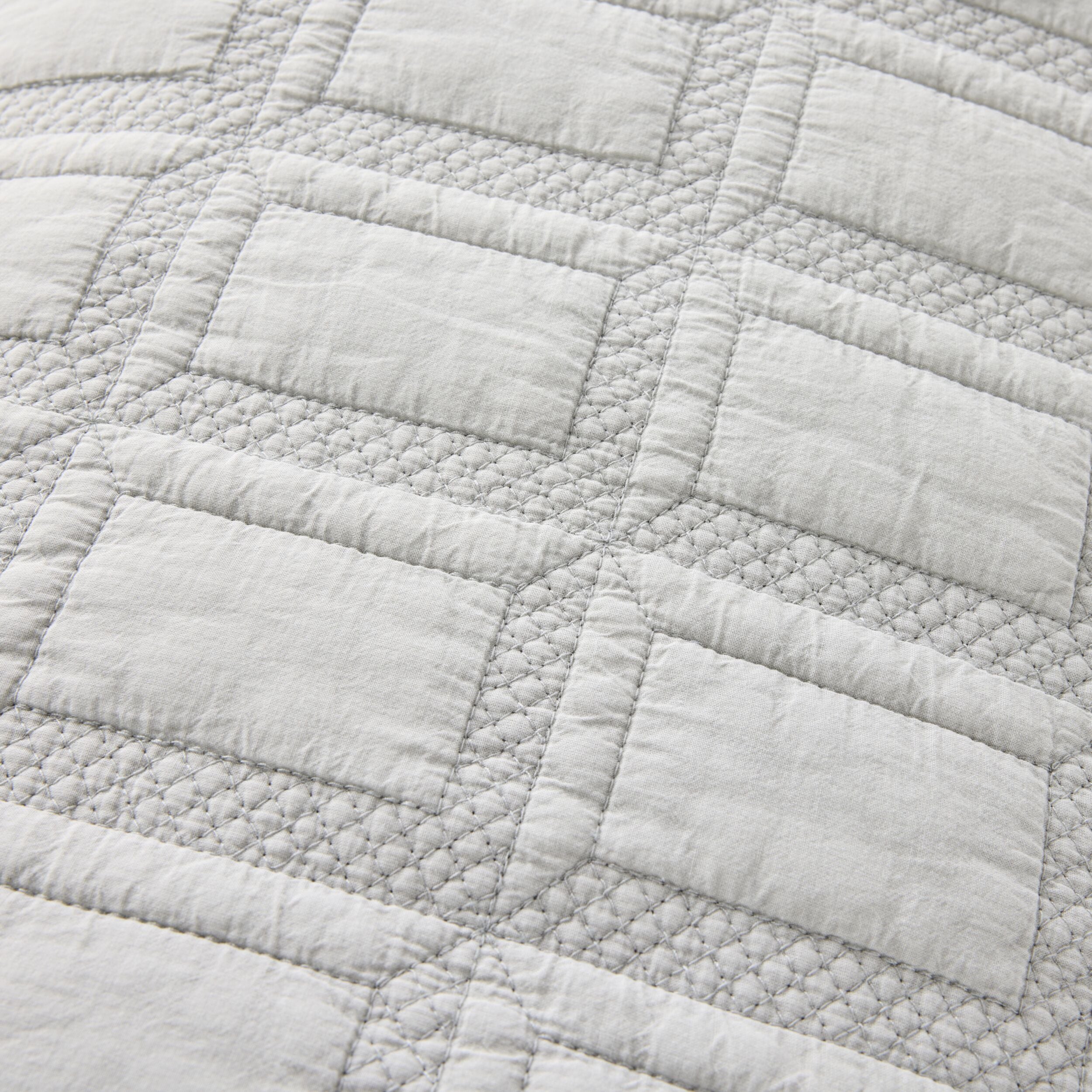 Asher Soft Washed Voile Quilted Coverlet - Light Grey 86x94 Inches - Luxury Bedding for Master Bedroom & Guest Room