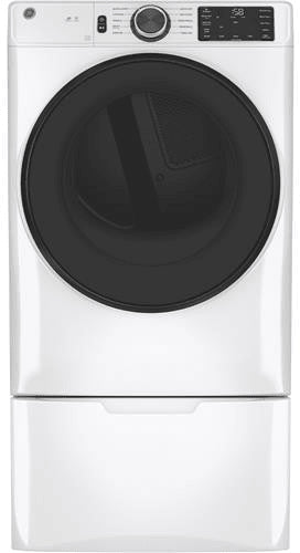 GE 28 Inch Electric Dryer with Advanced Moisture Sensor - White (GFV55ESSNWW) - Perfect for Laundry Rooms & Apartments