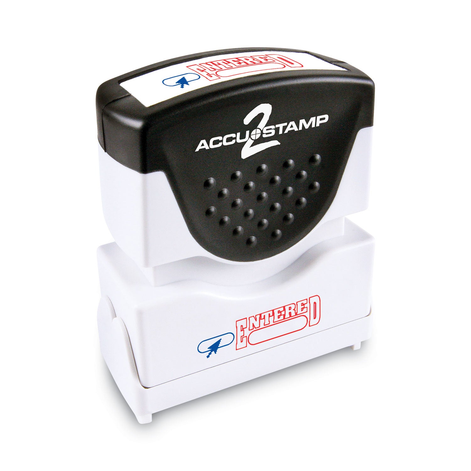 ACCUSTAMP2® Pre-Inked Shutter Stamp - Red & Blue 'ENTERED' Text (1.63