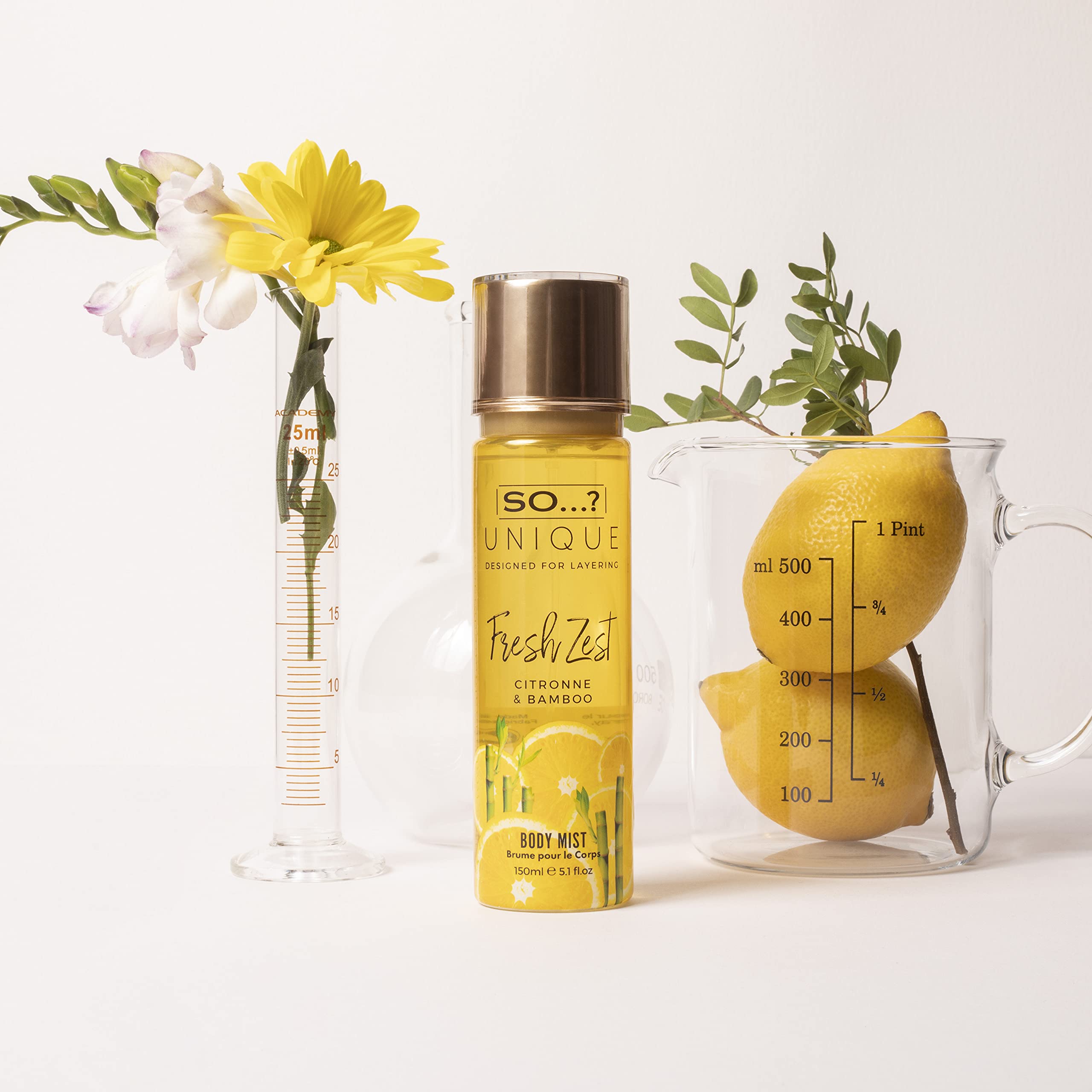 SO...? Unique Fresh Zest Body Mist for Women - 150ml | Long-Lasting Citrus & Bamboo Fragrance Spray | Refreshing Perfume Mist | Mix & Match Scents | Perfect for Daily Use, Work, Gym & Summer Outings