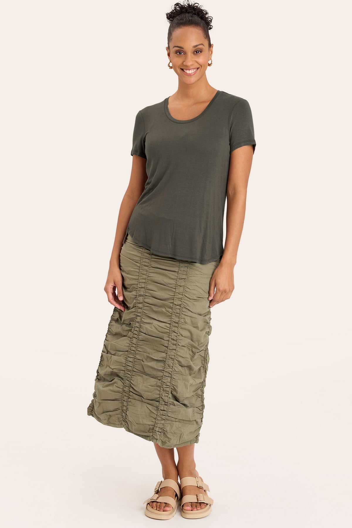 Premium Authority Tee Olive - Soft Cotton Crew Neck T-Shirt for Men & Women | Casual Wear, Gym, Travel & Everyday Comfort
