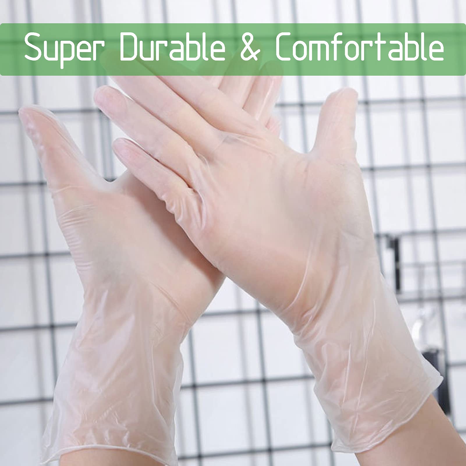 **Food Safe Clear Vinyl Disposable Gloves - Latex Free, Powder Free for Cooking, Baking, Food Prep & Cleaning - Ideal for Restaurants, Catering & Home Kitchens**