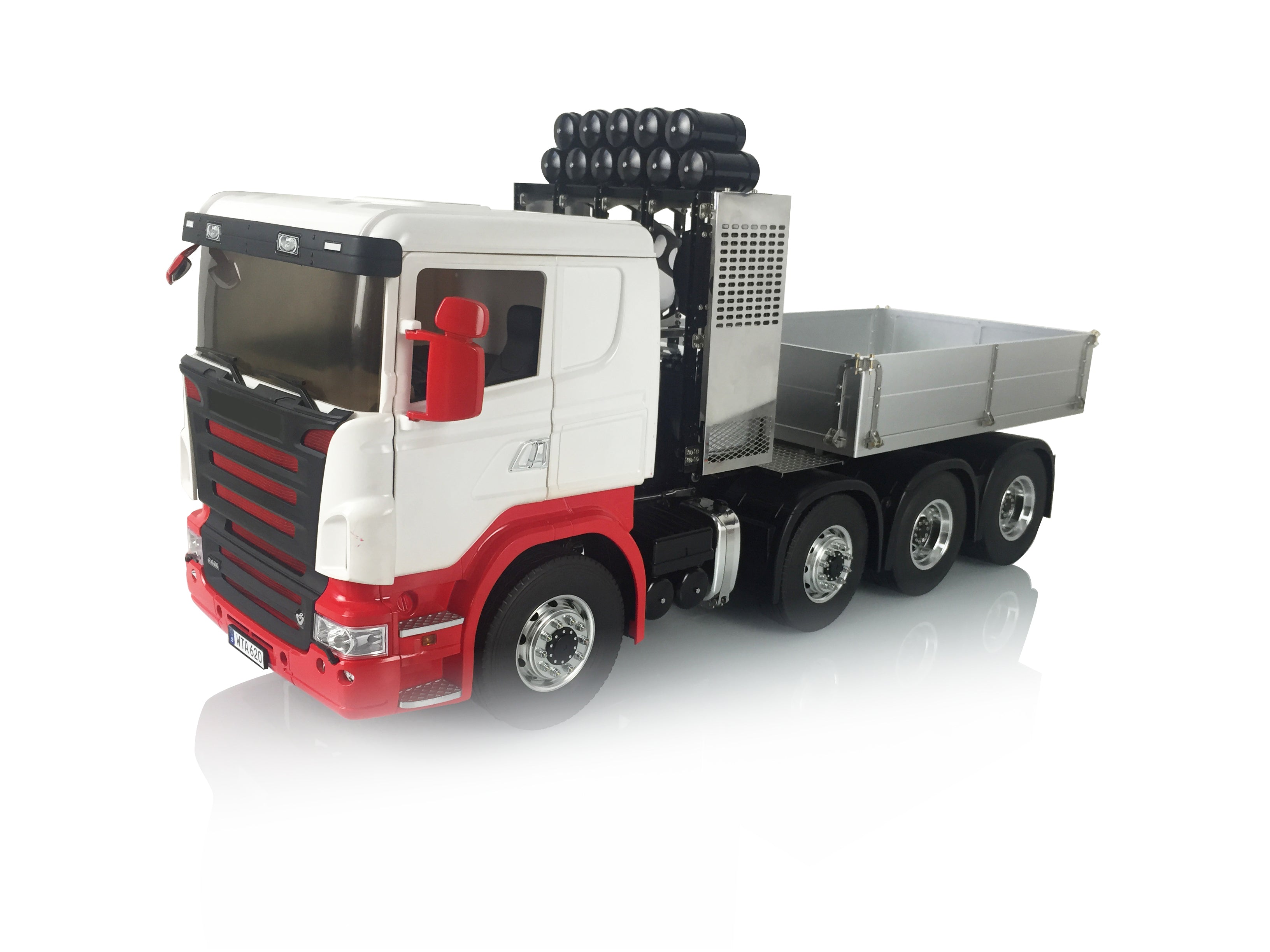 1/14 Scale LESU 8x8 RC Tractor Truck Model - Metal Chassis with Equipment Rack, LED Lights, Sound Effects & Servo Cabin Roof | Off-Road Adventure, Construction Site Play, Collector's Display